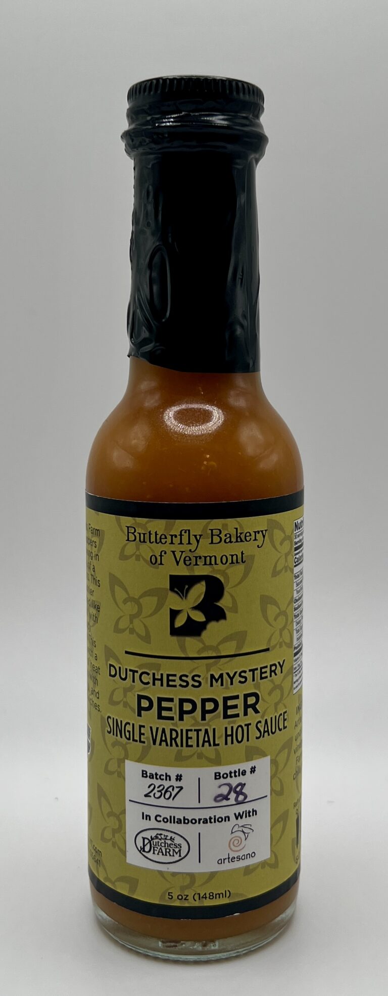 Butterfly Bakery of Vermont – Dutchess Mystery Pepper Single Varietal Hot Sauce