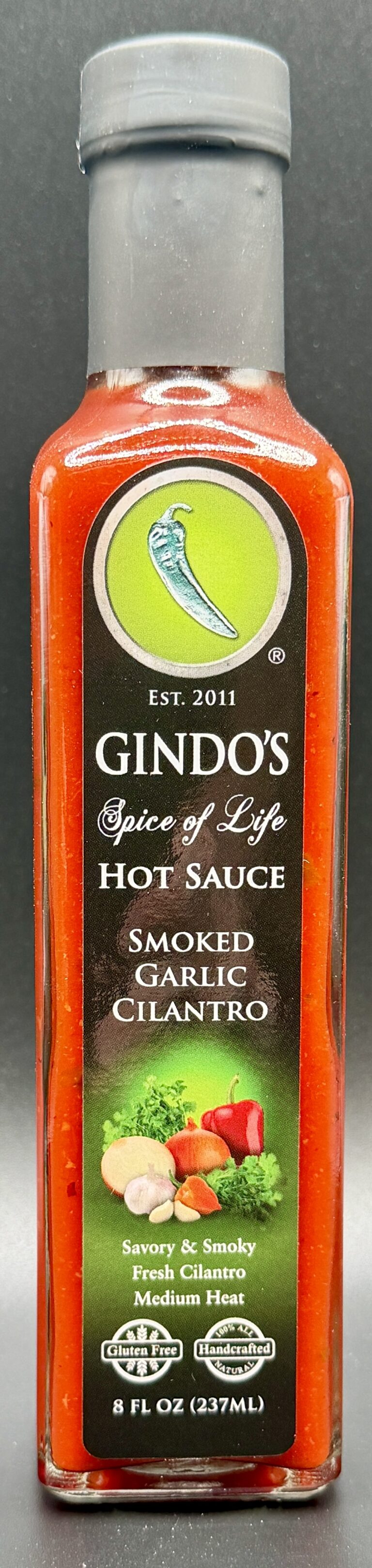 Gindo’s – Smoked Garlic Cilantro Hot Sauce